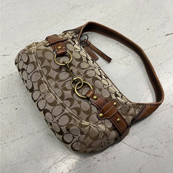 Coach Handbags - Vintage Coach Signature Hobo Belted Shoulder Bag Y2K Brown Leather
